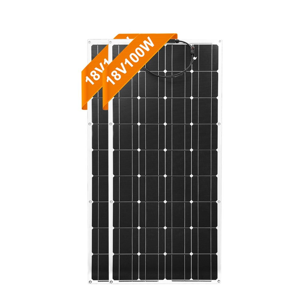 DOKIO 18V 100W Flexible Solar Panels Waterproof Portable Solar Panels Charger 12V Solar Cell Sets For Home/Car/Camping/Boat