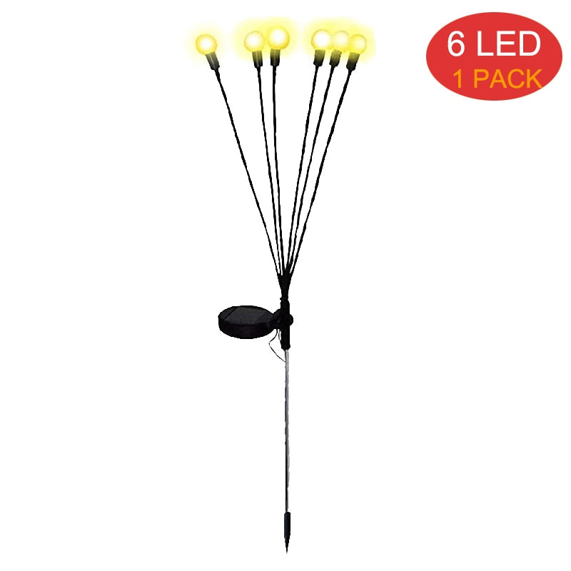 8Pack Solar Firefly Lights 10LED Solar Garden Lights Outdoor Waterproof Swaying Solar Garden Decorative Lights