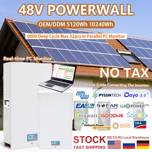 48V 200Ah 10Kw Powerwall, POWERWALL OEM/ODM 5120Wh 10240