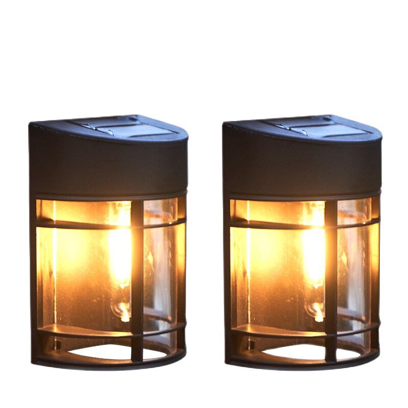 LED Solar Wall Lamp Outdoor IP65 Waterproof Garden Lamp Solar Street Lamp Fence Yard Tungsten Bulb New Retro Decorative Lamp