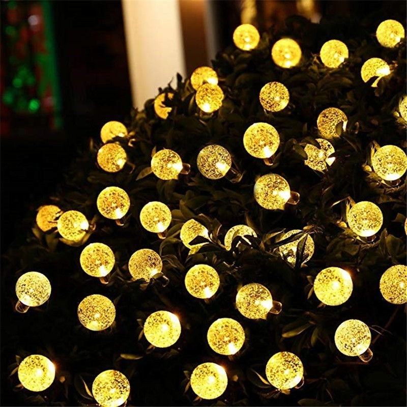 8 Modes Solar Light Crystal ball 5M/7M/12M/ LED String Lights Fairy Lights Garlands For Christmas Party Outdoor Decoration.