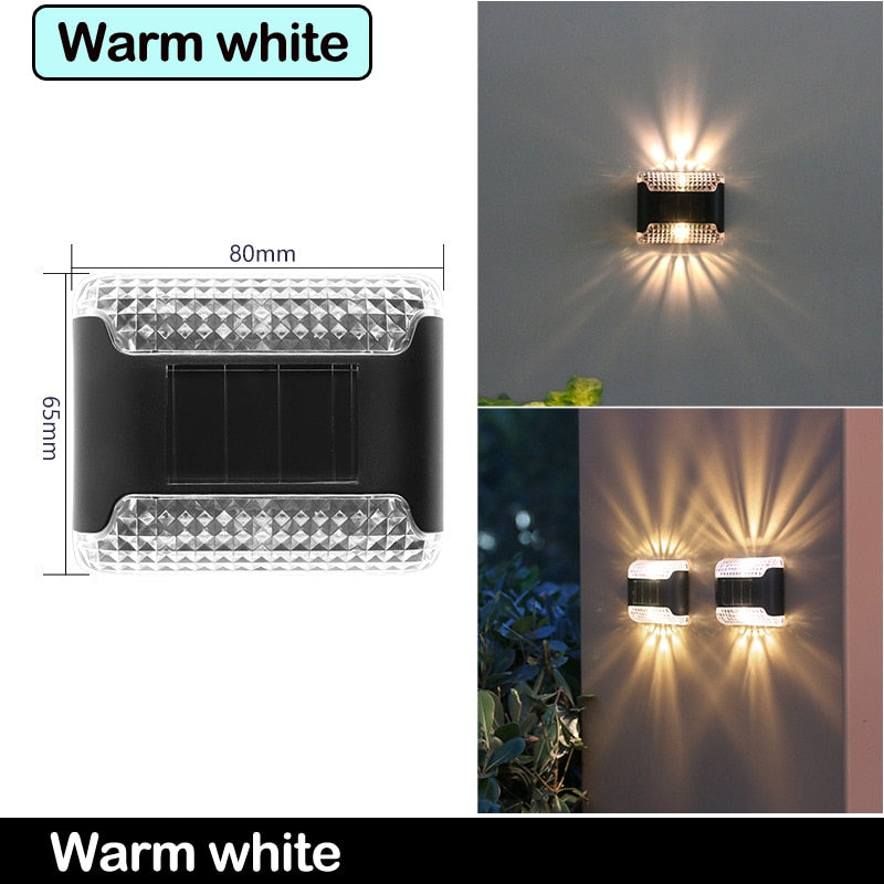 Led luz solar luz solar lâmpada de parede jardim ao ar livre pátio varanda varanda decorações de estufa luzes impermeáveis decoração de casa e jardim