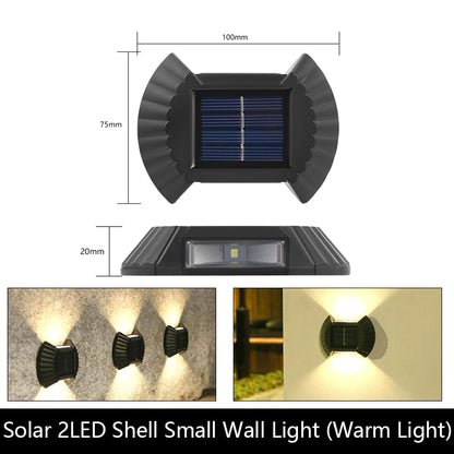 Solar 2LED Shell Small Wall Light (Warm Light) 10O