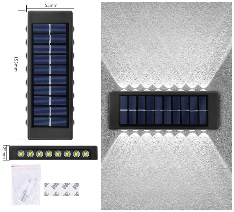 Outdoor Solar Garden Light Led Waterproof Decoration Wall Lamp for Fence Porch Country Balcony House Garden Street Lighting