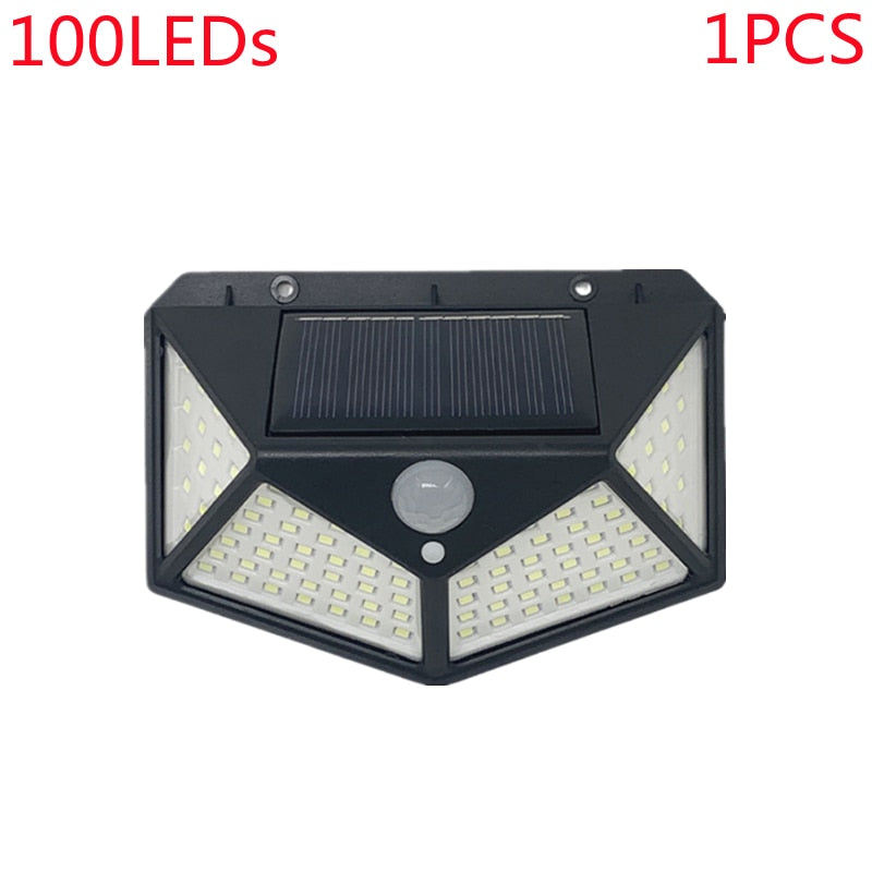 Outdoor 100 LED Solar Light Motion Sensor Waterproof Sunlight Garden Decoration Street Lights Solar Powered Lantern Wall Lamp