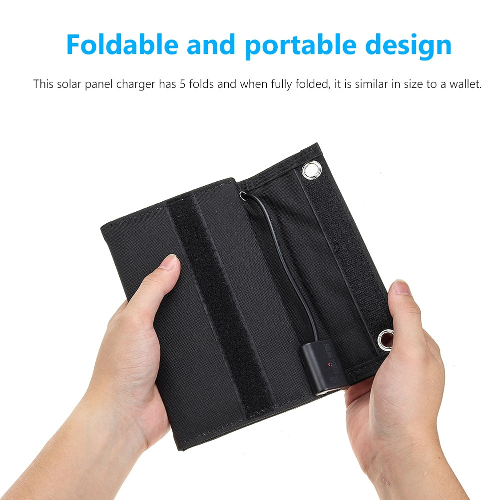 15/20W 5V Solar Panel, solar panel charger has 5 folds and is similar in size to