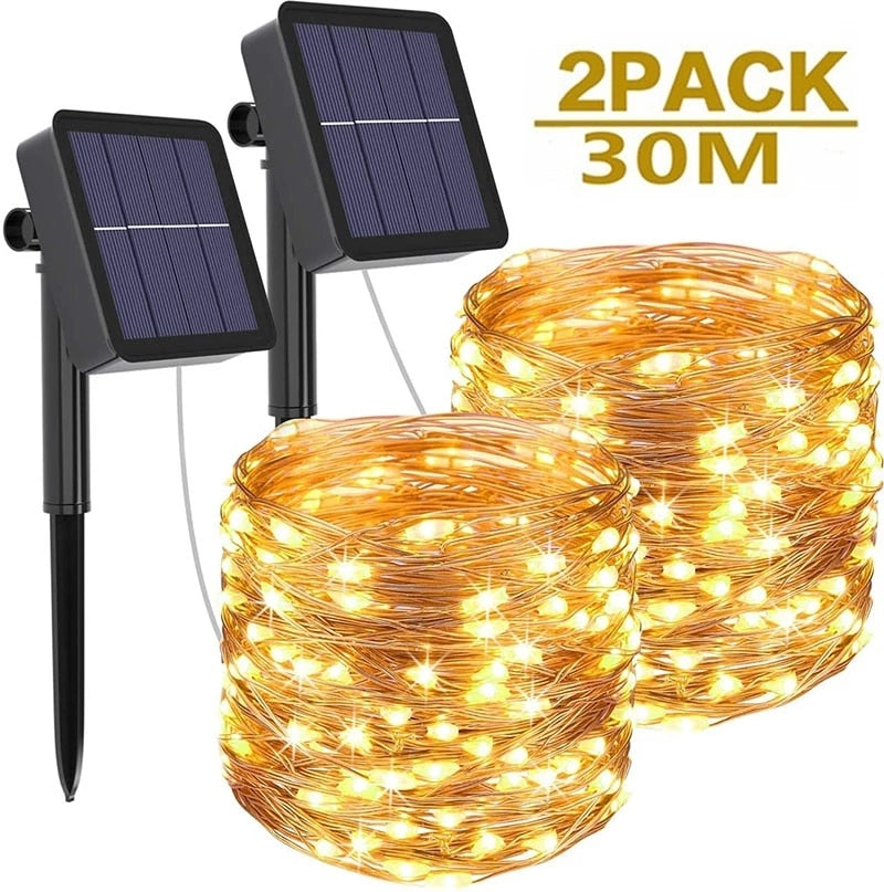 LED Solar Light Outdoor Waterproof Fairy Garland String Lights Christmas Party Garden Solar Lamp Decoration 7/12/22/32 M