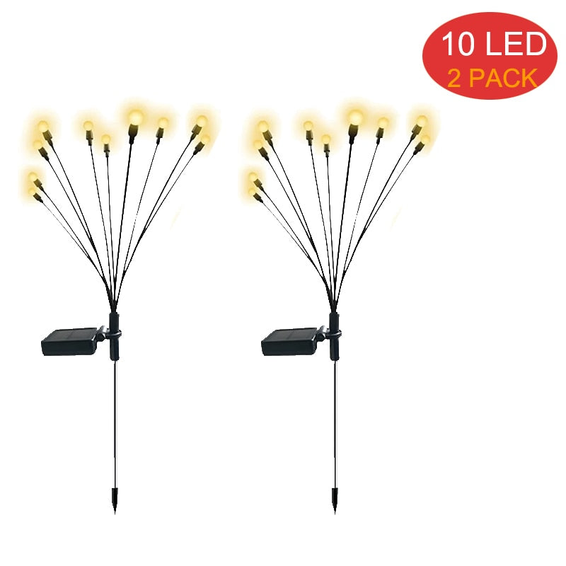 8Pack Solar Firefly Lights 10LED Solar Garden Lights Outdoor Waterproof Swaying Solar Garden Decorative Lights