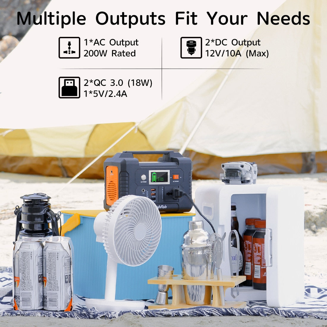 Multiple Outputs Fit Your Needs 1*AC Output 2