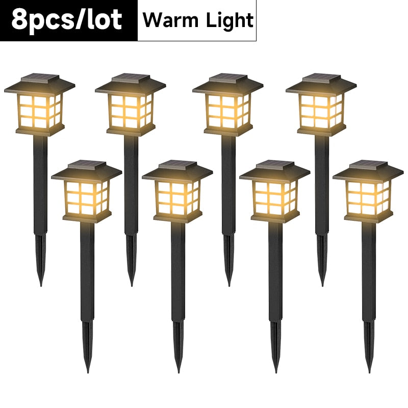 Luz solar LED ao ar livre Pátio à prova d'água Decoração de jardim de Natal Luzes de gramado Caminho Iluminação de energia Quintal Led Lâmpada solar