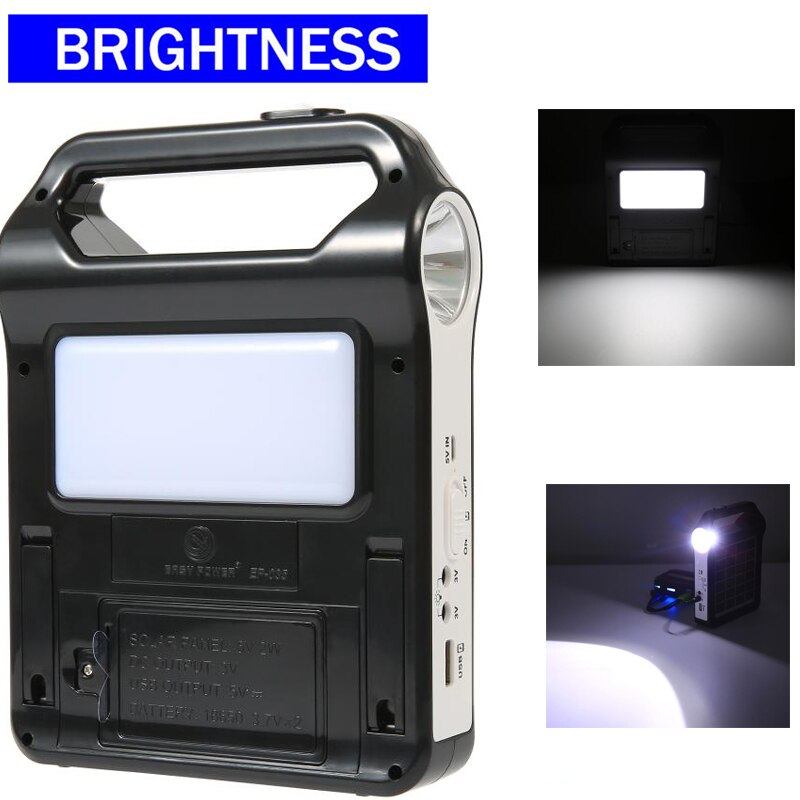 Caricatore USB del sistema di accumulo di energia del pannello solare ricaricabile portatile 6V con illuminazione della lampada Kit sistema di energia solare domestica