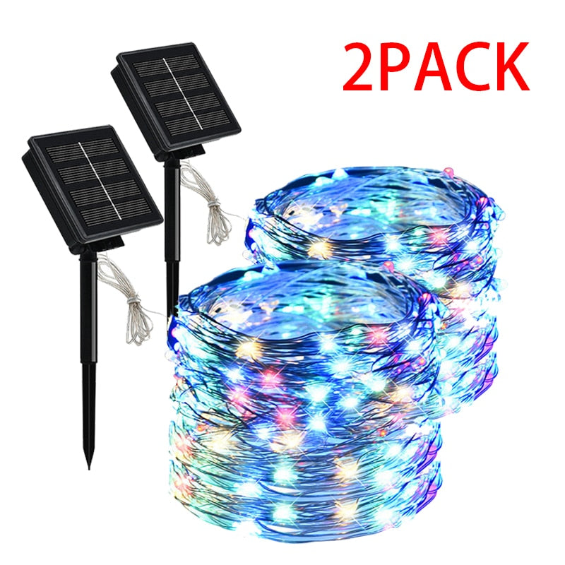 LED Solar Light Outdoor Waterproof Fairy Garland String Lights Christmas Party Garden Solar Lamp Decoration 7/12/22/32 M