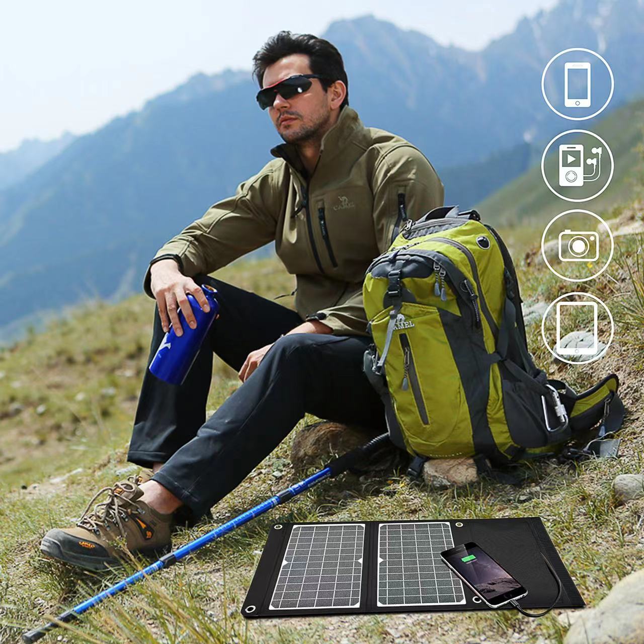 EFTE Solar Panels 15W prowerful Power Bank 5V 2USB Portable solar better generator For mobile phone laptop camping outdoor