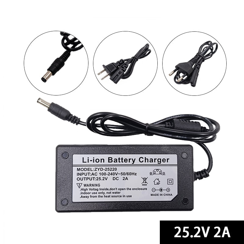 Cool Leopard NOVO 24V 100AH 18650 Bateria de Lítio, Para Inversor Solar Street Light E-Bike Scooter 25.2V 2A Carregador Embutido BMS