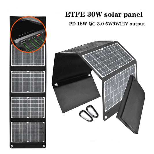 ETFE 30W solar panel PD 1SW QC 3.0