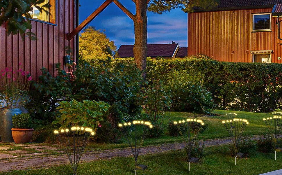 8 PCS Solar LED Light Outdoor Waterproof Garden Landscape Lights Firefly Garden Lights Lawn Garden Decor Solar Light
