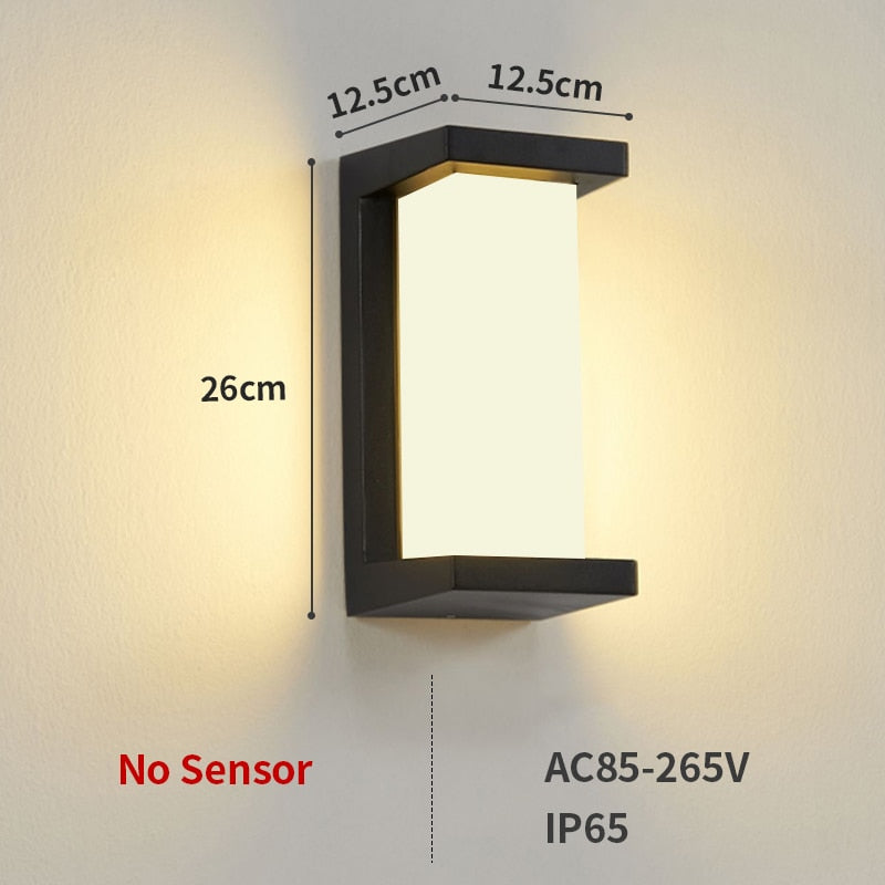 Led Wall Light Outdoor Waterproof IP65 Motion Sensor Led Outdoor Lighting Porch Lights Balcony Garden Lights Outdoor Wall Lamp