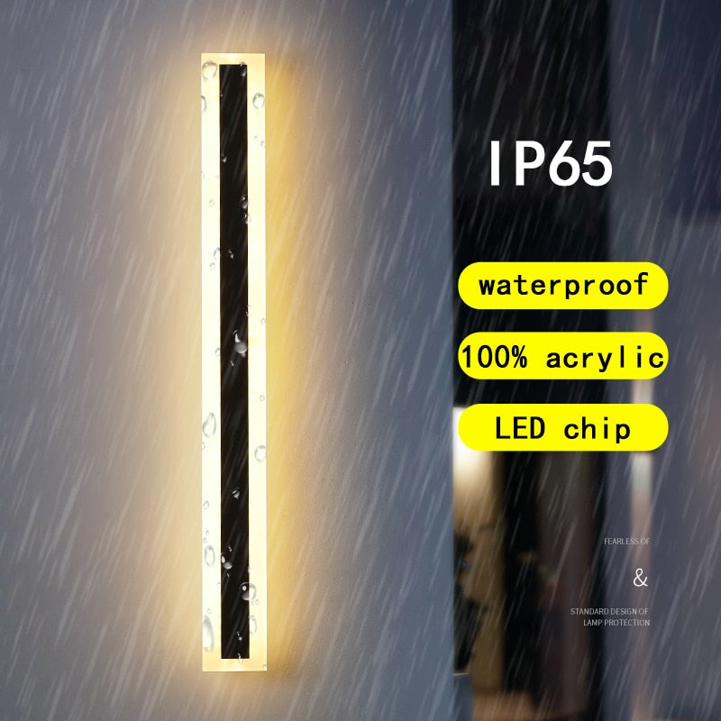 Lampada da parete lunga a LED impermeabile Moderna IP65 Illuminazione per esterni Giardino Villa Balcone Linea Luce Wall washer light 85-265V Dimmerabile