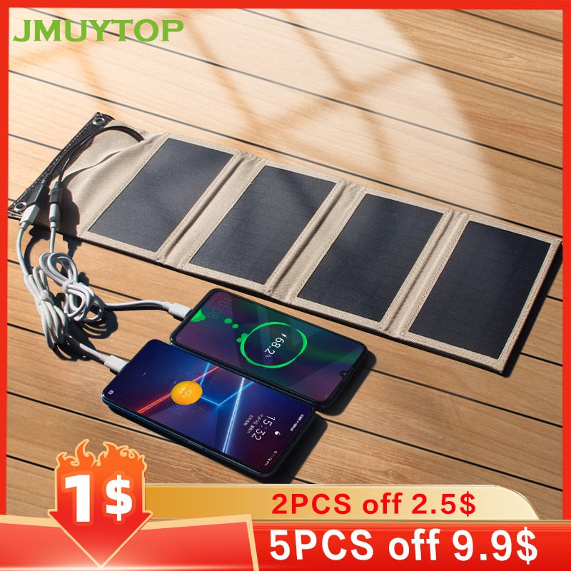Outdoor Wandern Angeln Solarpanel 5V 10W 7W Wasserdichtes USB-Ladegerät Tragbare Powerbank Für Touristenzellen Telefon Camping