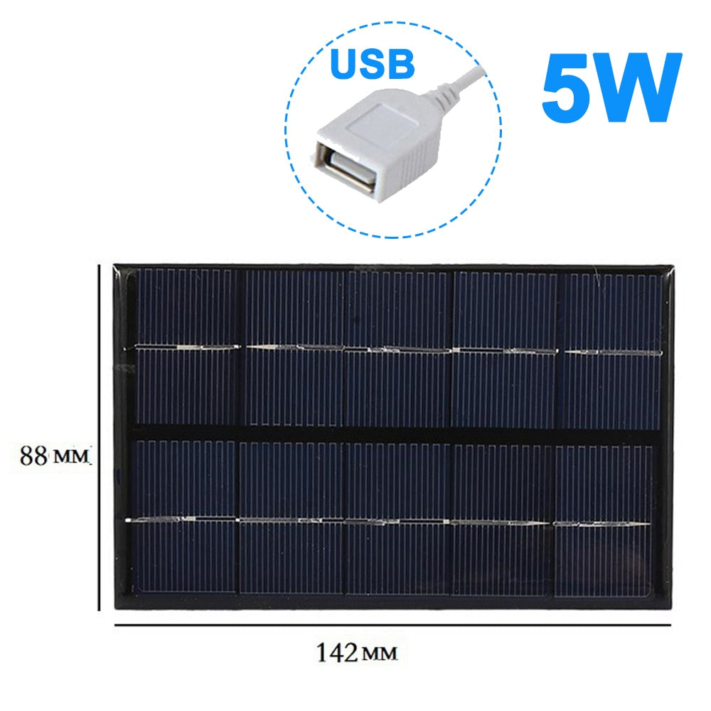 20W Portable Solar Panel Generator 5V USB DIY Cell Battery Charger for Power Bank Outdoor Travel Camping Sunlight 10W 8W 3W 2W