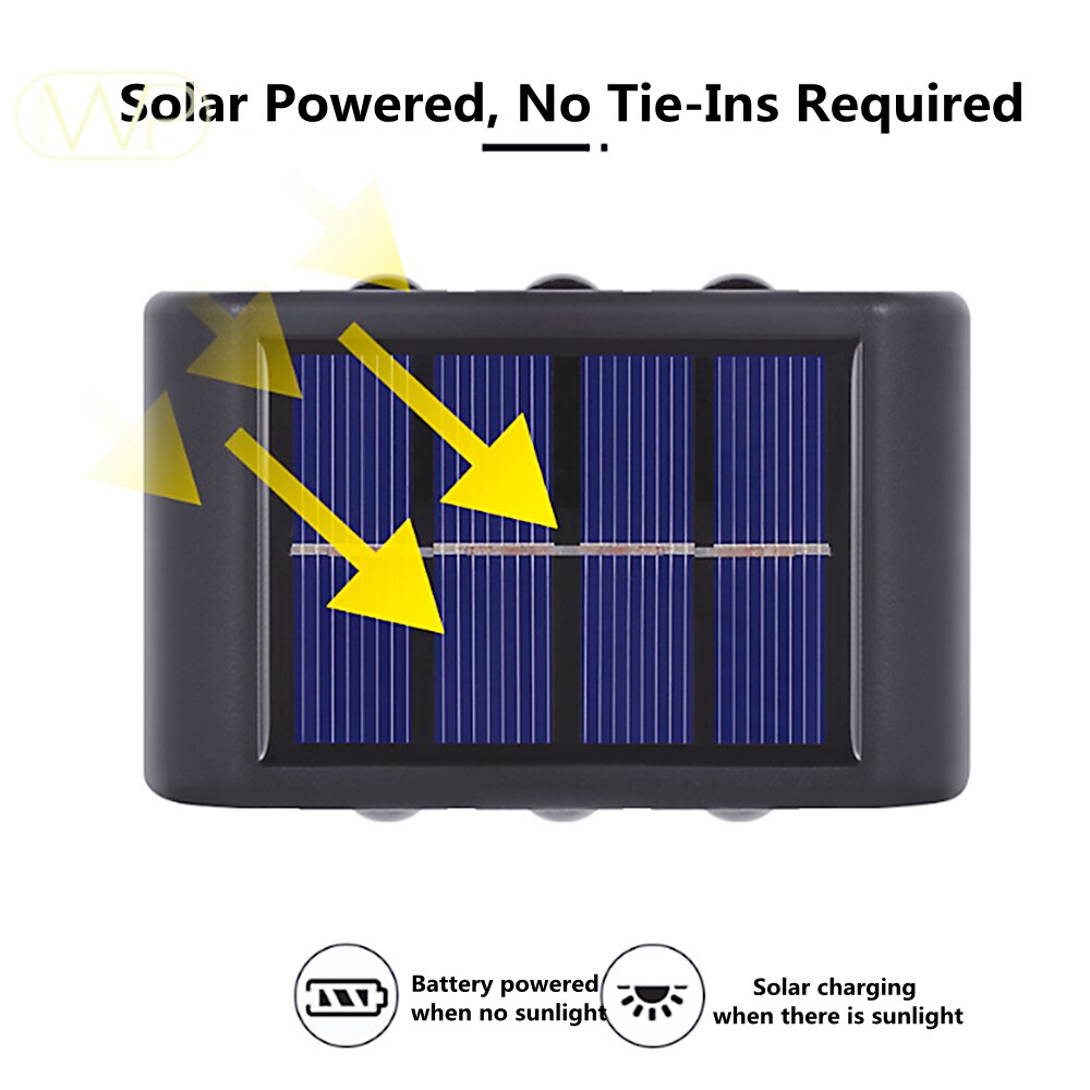 Solar Wall Lamp LED Outdoor Waterproof Balcony Wall Light Courtyard Street Landscape Garden Driveway Decorative Light Atmosphere