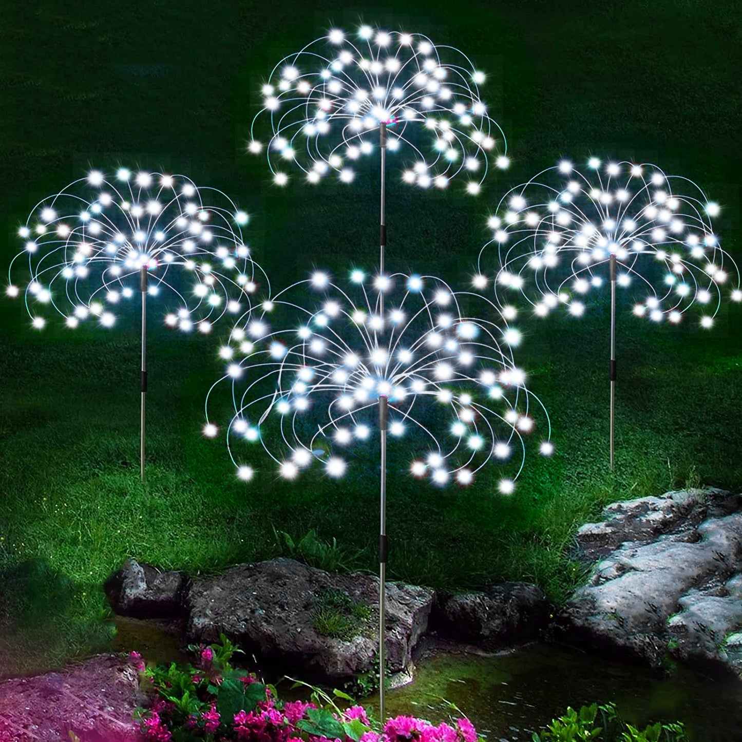 Solar LED Firework Fairy Lights Outdoor Garden Decoration Lawn Pathway Lights For Patio Yard Party Christmas Wedding Decor