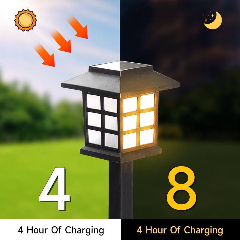 Luz solar LED ao ar livre Pátio à prova d'água Decoração de jardim de Natal Luzes de gramado Caminho Iluminação de energia Quintal Led Lâmpada solar