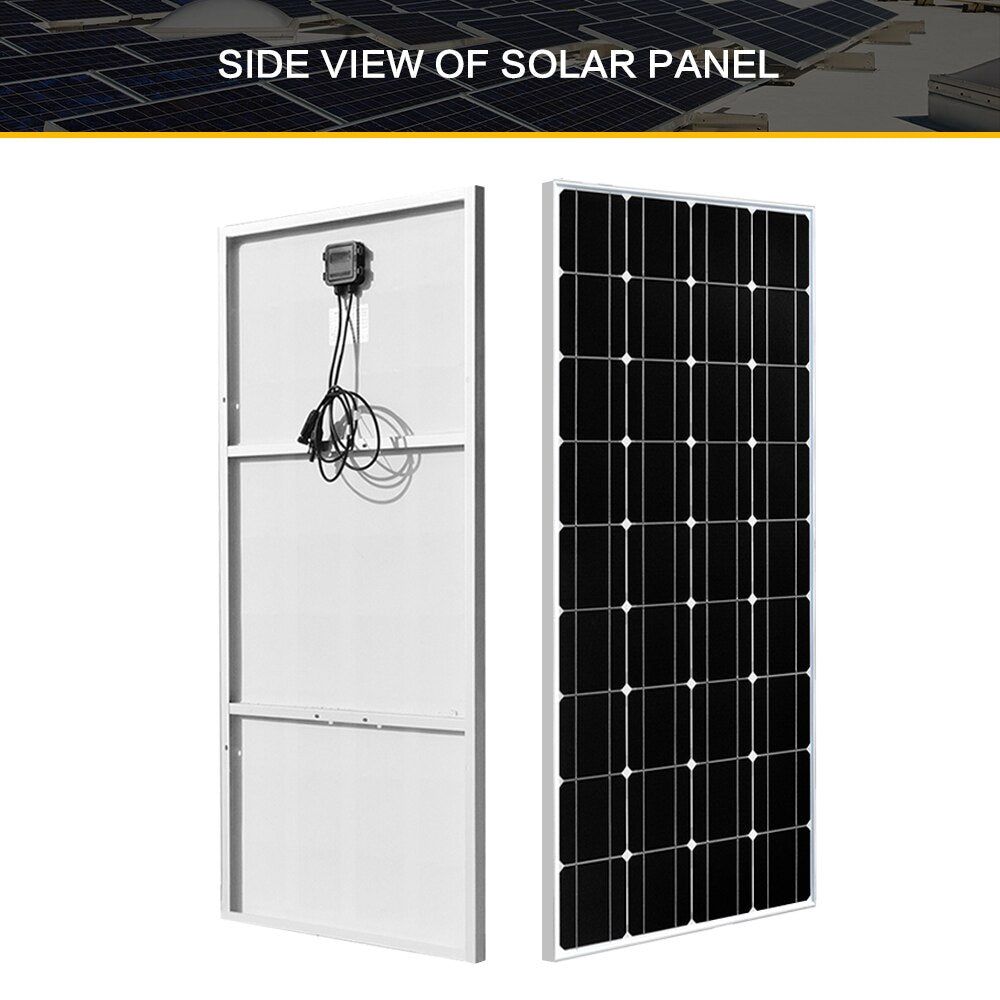 300W Solar Panel Kit Complete Off-Grid 12V/24V Battery 1 ~ 2pcs 18 Voltage Cell 150w Charge for balcony window Boat Caravan Home