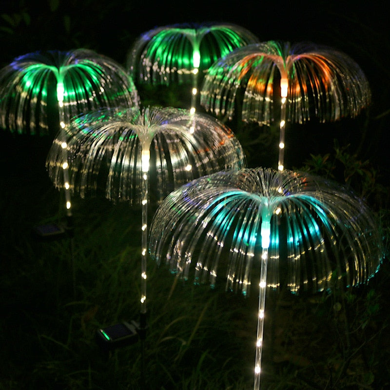 Auto On/off Colorful Lawn Lights Color Changing Waterproof Night Decor Lamp Fireworks 150mah Soloar Light Garden Solar Lights