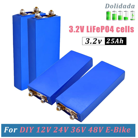 New 3.2V 25Ah LiFePO4 Battery Cell Lithium Iron Phosphate Deep Cycles for Diy 12V 24V 36V 48V Solar Energy UPS Power Battery