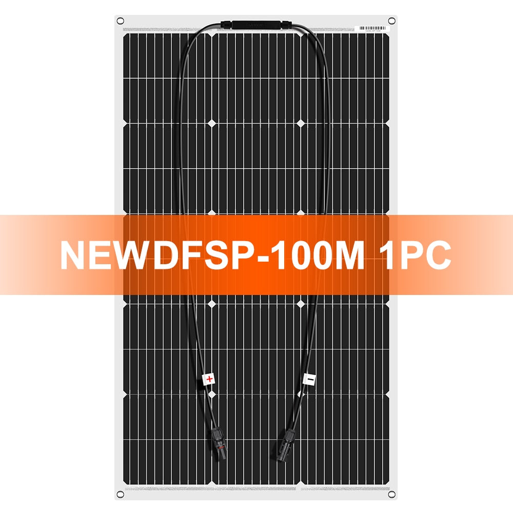 DOKIO 18V 100W Flexible Solar Panels Waterproof Portable Solar Panels Charger 12V Solar Cell Sets For Home/Car/Camping/Boat