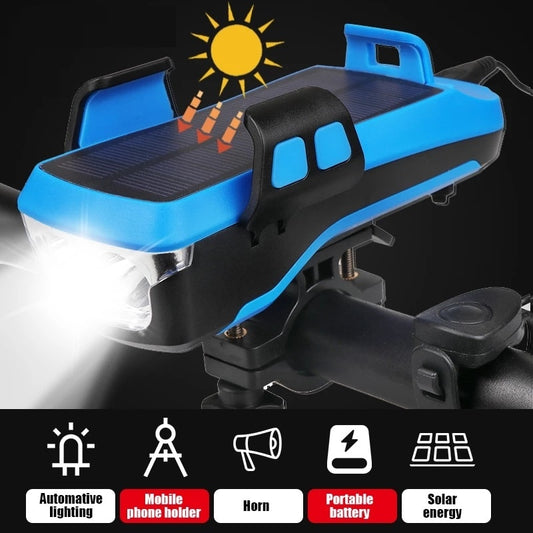 Automative Mobile Portable Solar lighting phone holder Horn battery