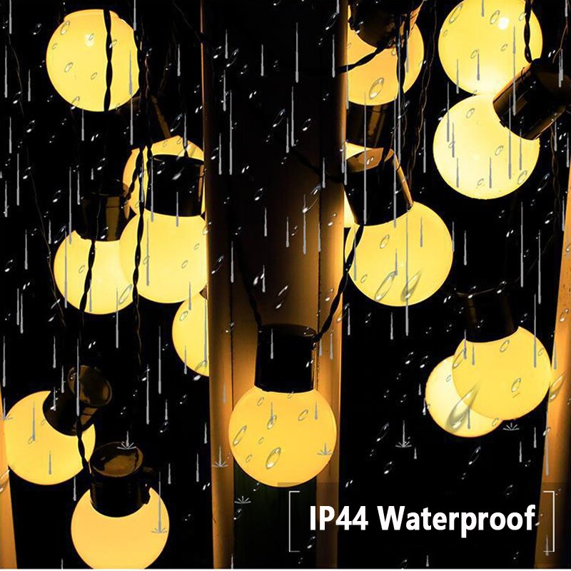 20 LED Outdoor Solar Lights Street garland G50 Bulb String Light Wateroof Decoration Lamp For Garden Indoor Holiday Lighting