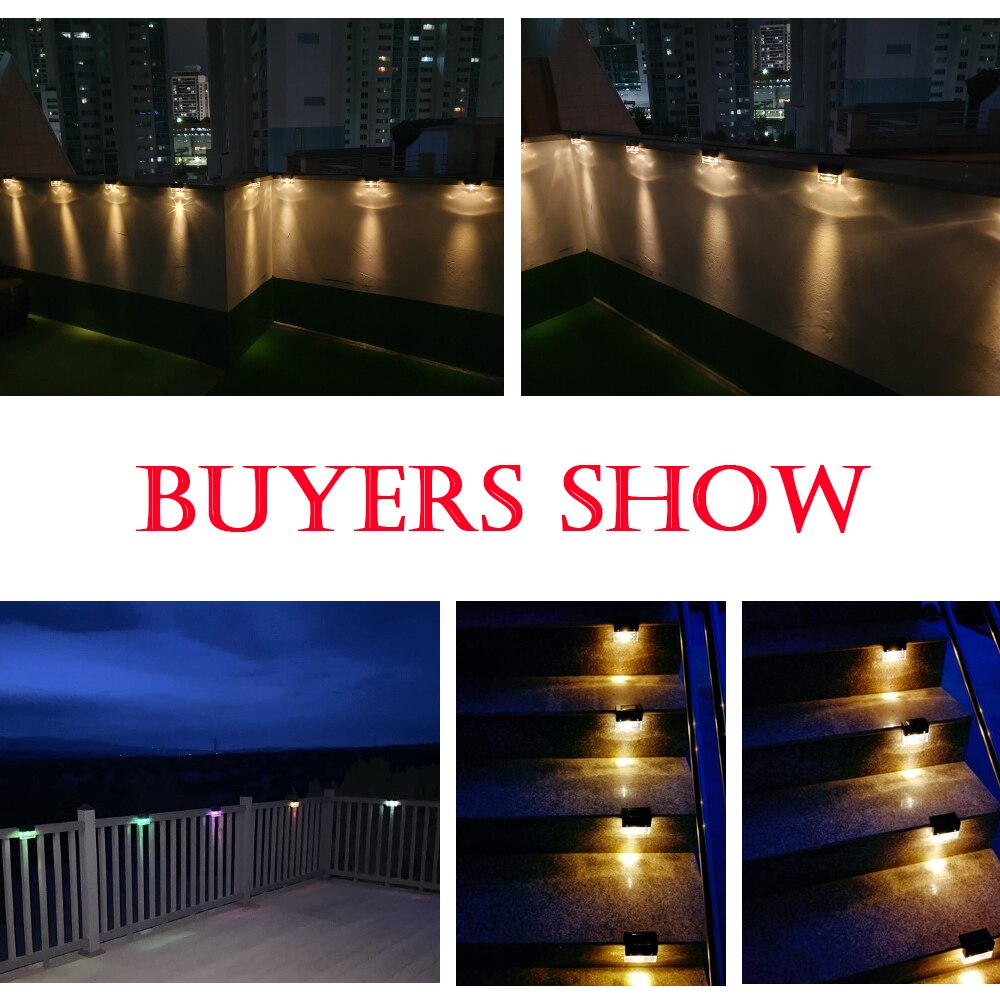 Luce solare a LED per esterni Giardino Luce solare per scale Passaggio impermeabile Cortile Terrazza Guardrail Step Light Luce per decorazioni da giardino