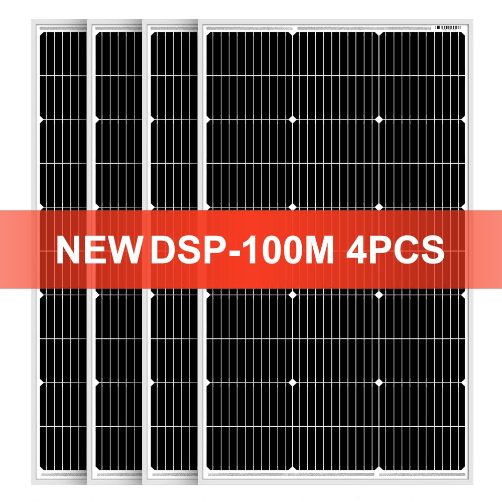 Dokio 18V 100W 200W 400W Waterproof New Rigid Solar Panel Set Controller For Home Charge 12V Car battery Monocrystalline China