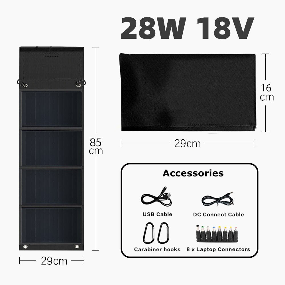 Solar Panel 12v 28W 21W Solar Charger DC 18V 2USB power bank For home apartment Greenhouse cell phone camera battery garden work
