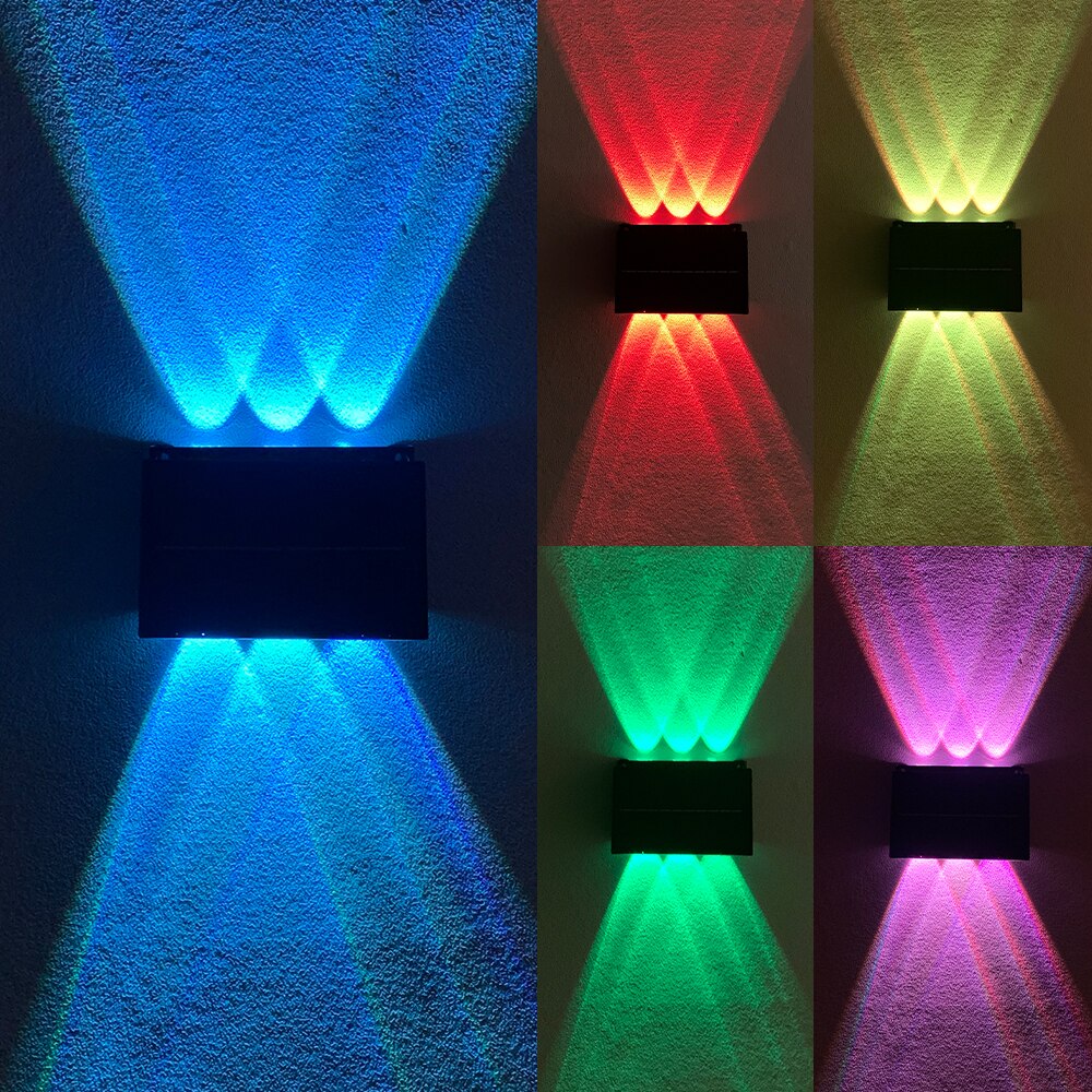 Applique da parete a luce solare a led per esterni su e giù impermeabile luce solare recinzione portico decorazione da parete lampada solare esterna da giardino