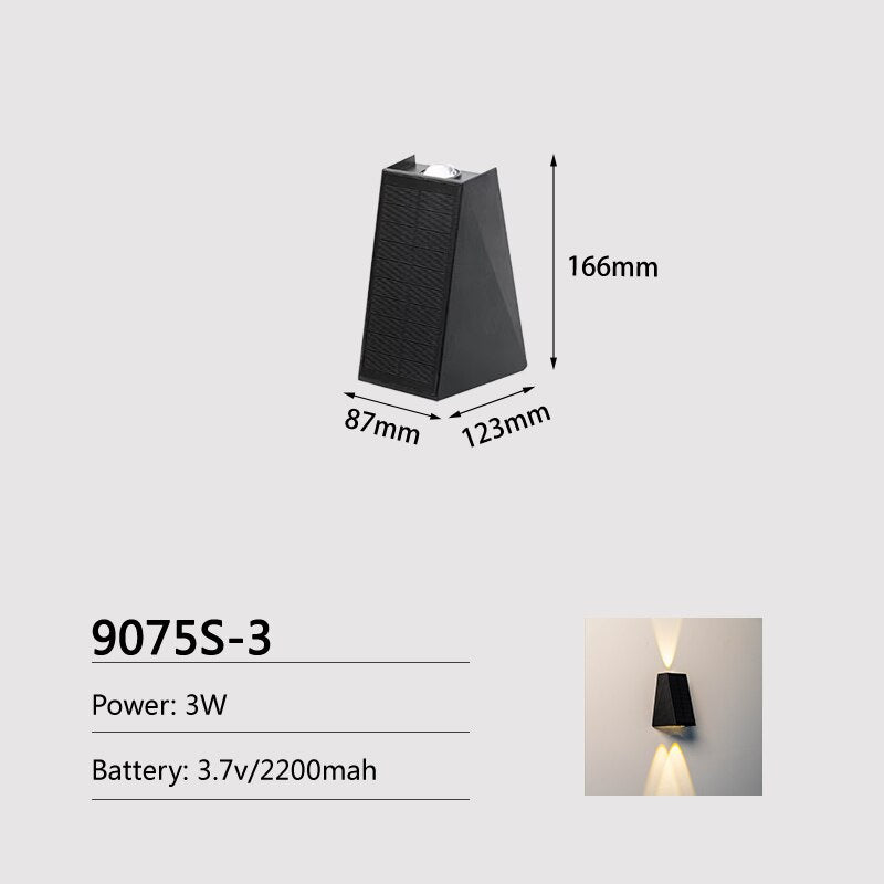 Joollysun applique murale solaire éclairage extérieur lumières de porche modernes pour la maison jardin clôture Patio étanche IP65 lampe à LED sans fil