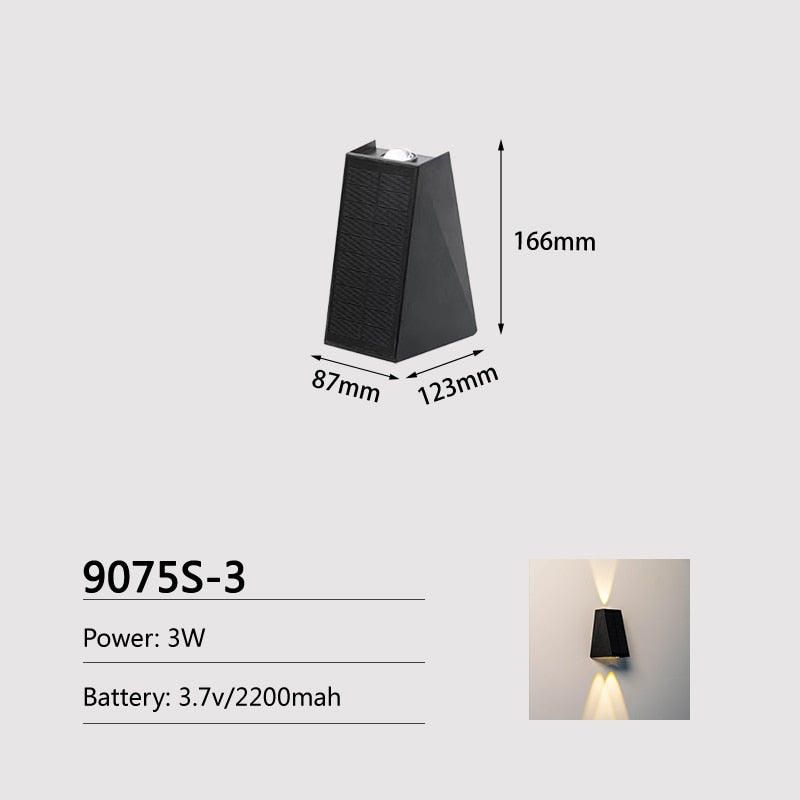 Lámpara de pared Solar Joollysun, iluminación exterior, luces de porche modernas para el hogar, jardín, valla, Patio, impermeable, IP65, lámpara LED inalámbrica