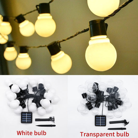 20 LED Outdoor Solar Lights Street garland G50 Bulb String Light Wateroof Decoration Lamp For Garden Indoor Holiday Lighting