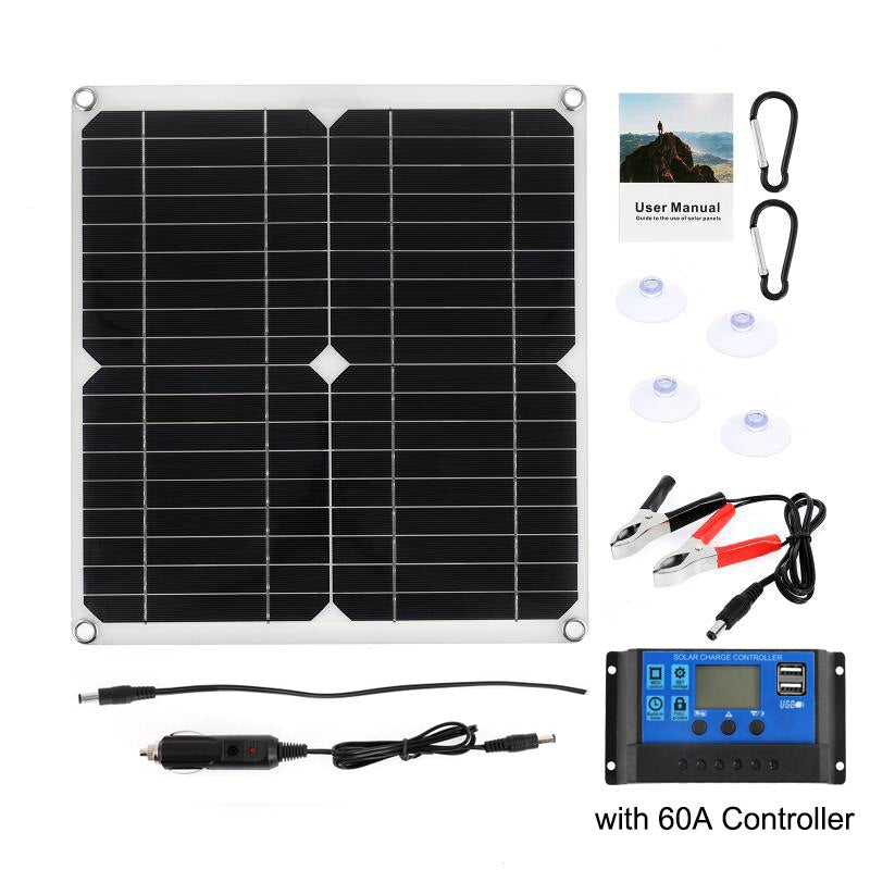 18V 100W Solar Panel, User Manual Collichargeccarolie with 60A