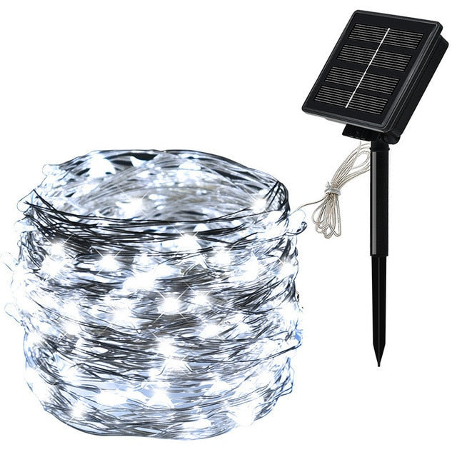 Guirlande Solaire Fée LED Lumières 200m Lumières De Noël Étanche Extérieure Guirlande Solaire Lampe De Noël Pour La Décoration De Jardin.