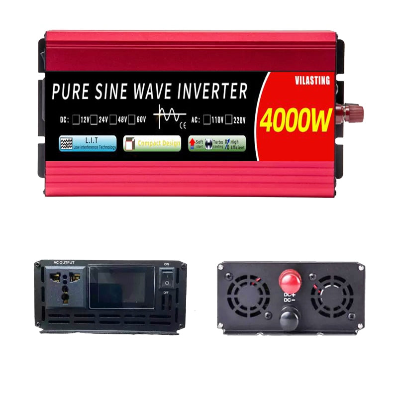 Inverter 12v 220v Pure Sine Wave  DC To AC 2000W 3000W 4000W Portable Power Multi-function Power Converter Car Solar Inverter