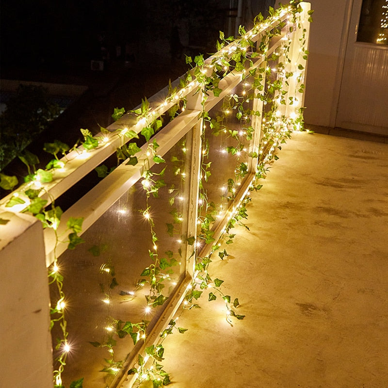 Fairy Lights 10m 100LED /5M 50 LED Solar Lights Maple Leaf Waterproof Outdoor Garland Solar Lamp Christmas for Garden Decoration