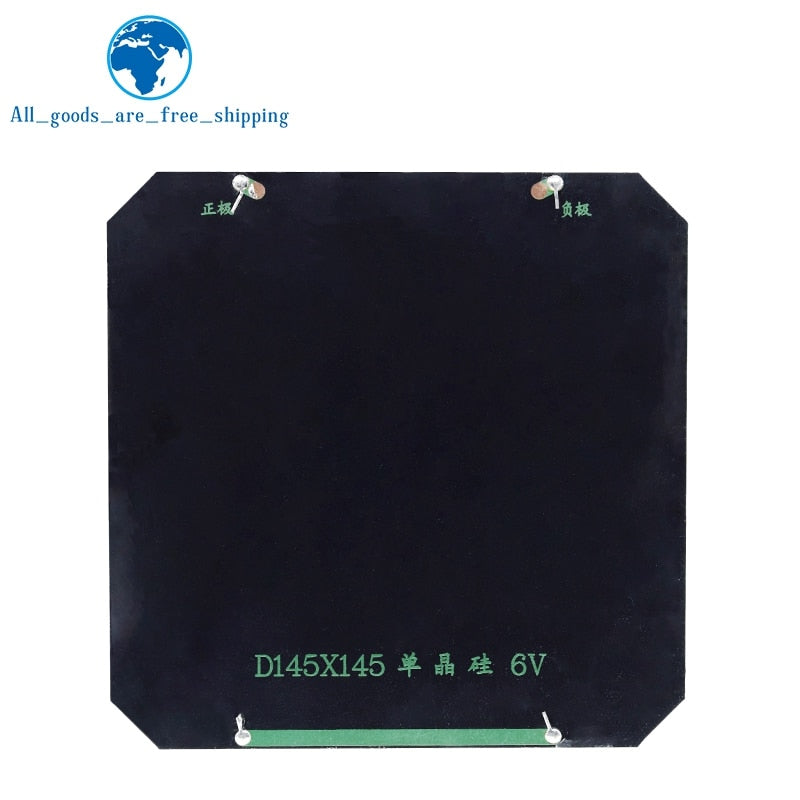 TZT 6V 550mA 3.3W Solar Panel Polycrystalline 145*145MM Mini Sunpower Solar System DIY for Battery Cell Phone Charger
