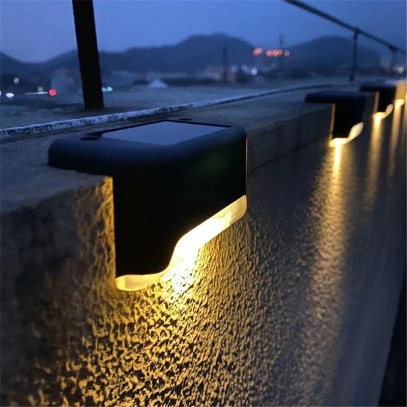 LED solaire escalier lumière étanche extérieur jardin lumières solaires terrasse garde-corps étape lumière paysage lampe accessoires de jardin