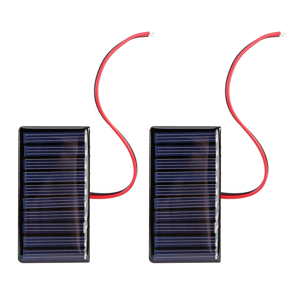 Mini PET Solar Panel 5V 60mA Sun Cell 2pcs Polycrystalline Solar Cell Photovoltaic Panel For 3.6V Battery Charger DIY Toy LED