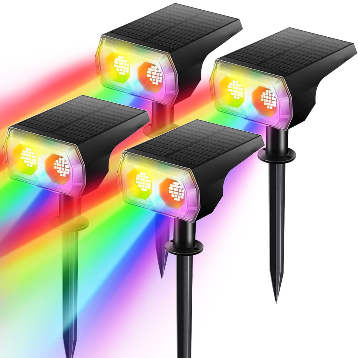 48 LEDs Solar Light Outdoors Landscape Spotlights, 2 In 1 Wireless Waterproof Outdoor Solar Spotlights for Yard Garden Patio