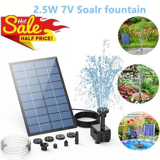 2.5W Solar Fountain Pump, 2.5W 7V Soalr fountain Sale HALF PRICE