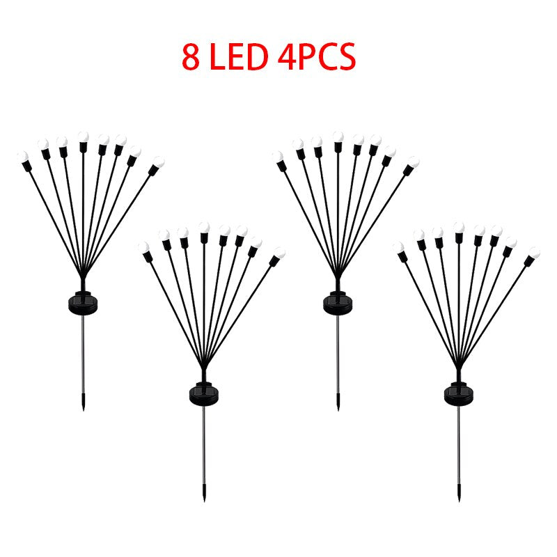 8 PCS Solar LED Light Outdoor Waterproof Garden Landscape Lights Firefly Garden Lights Lawn Garden Decor Solar Light